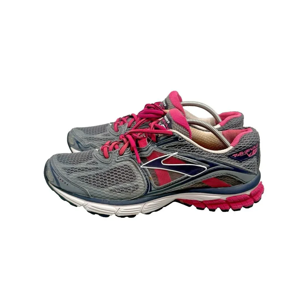 Brooks Ravenna 5 Womens US Size 9 M / EU 40.5 Running Shoes Gray Pink Sneakers
